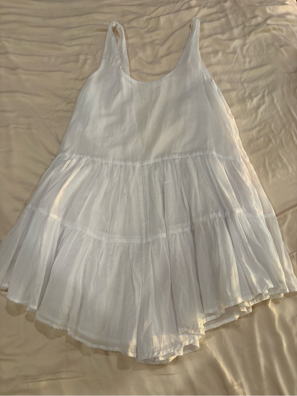 White Tiered Sleeveless romper